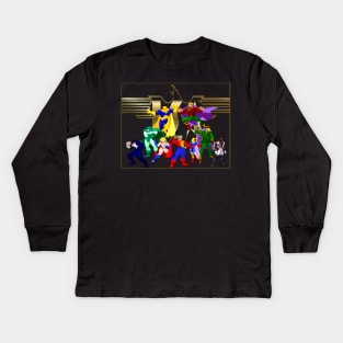 Sprited Justice Society of America Members Kids Long Sleeve T-Shirt